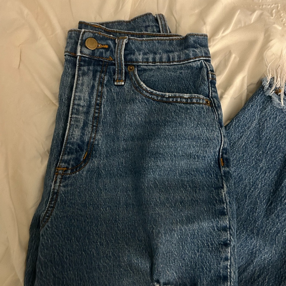 Blue Ripped Mom Jeans - Picture 2 of 4